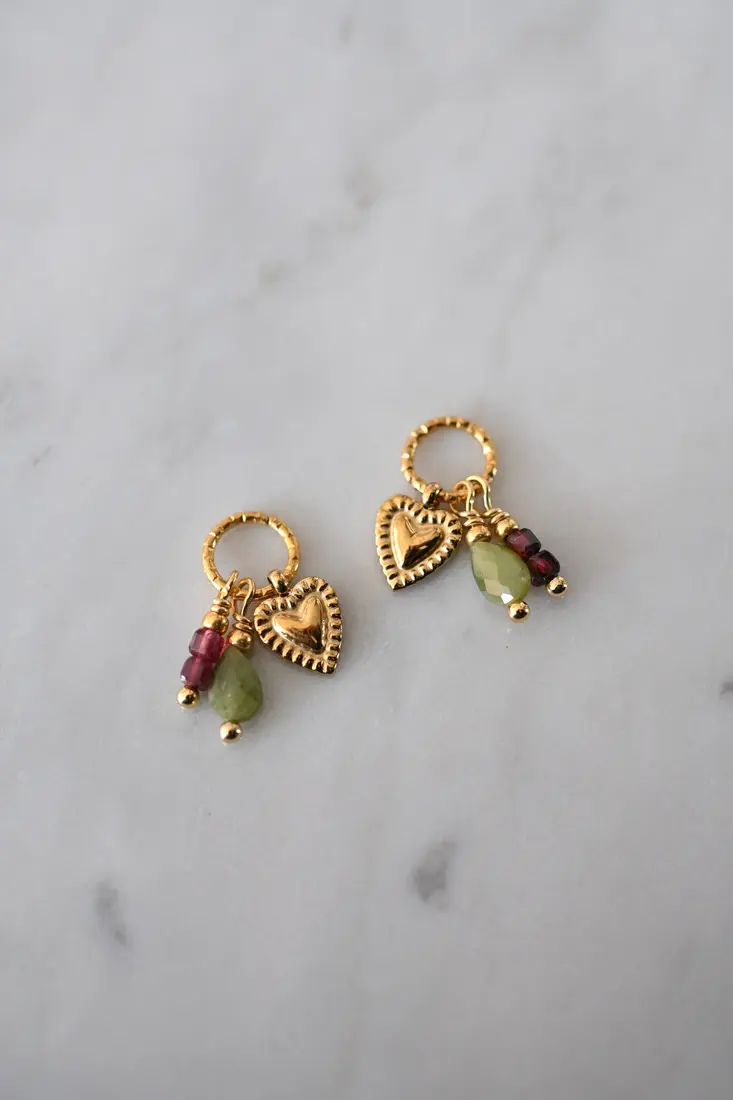 Verwisselbare oorbel hangertjes | Green love