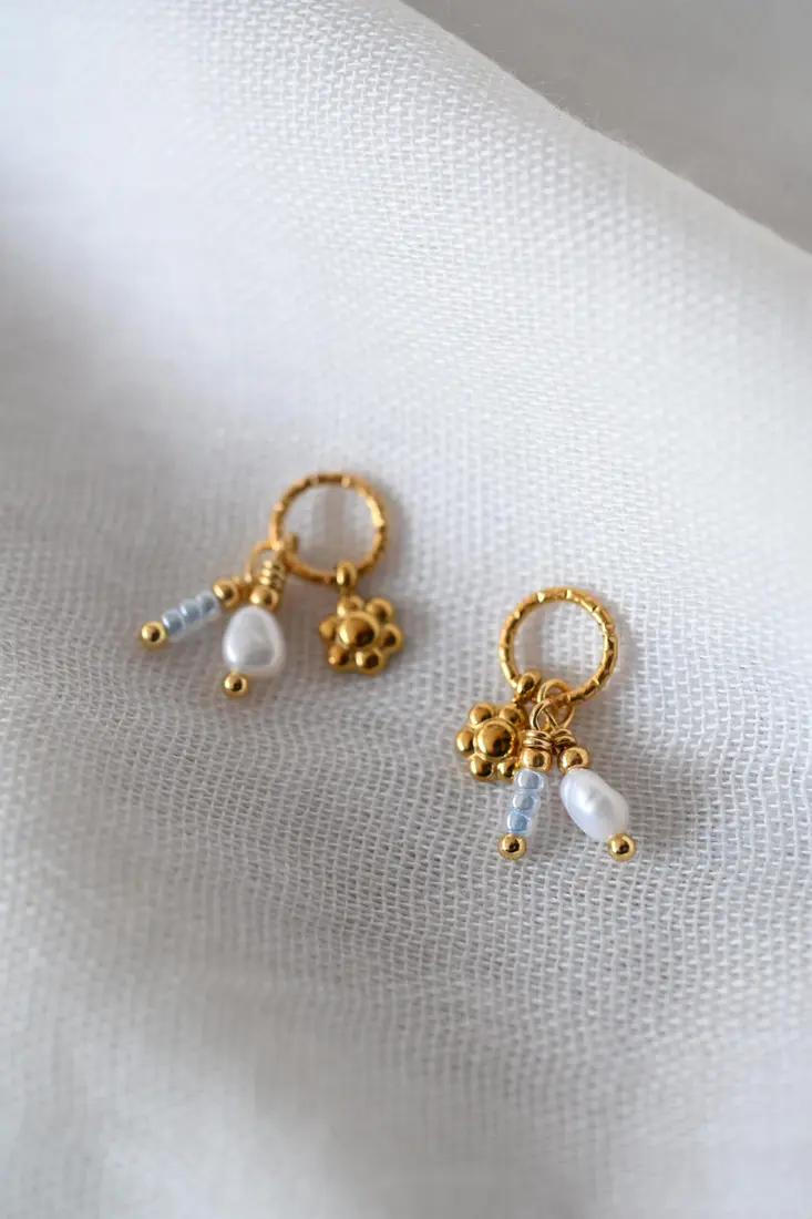 Verwisselbare oorbel hangertjes | Little Treasures – Blue Blossom