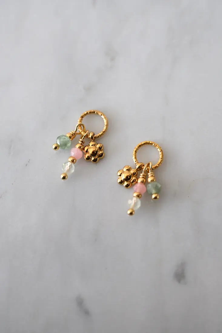 Verwisselbare oorbel hangertjes | Pastel bloom
