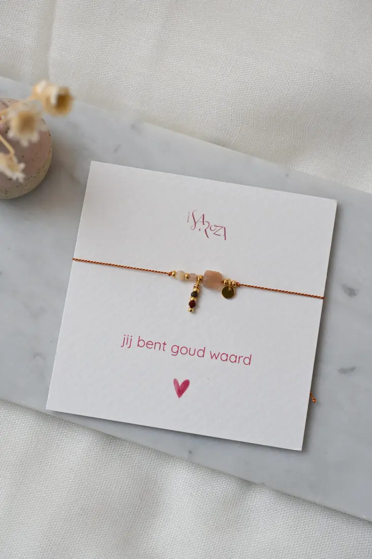 Wensarmbandje “jij bent goud waard”