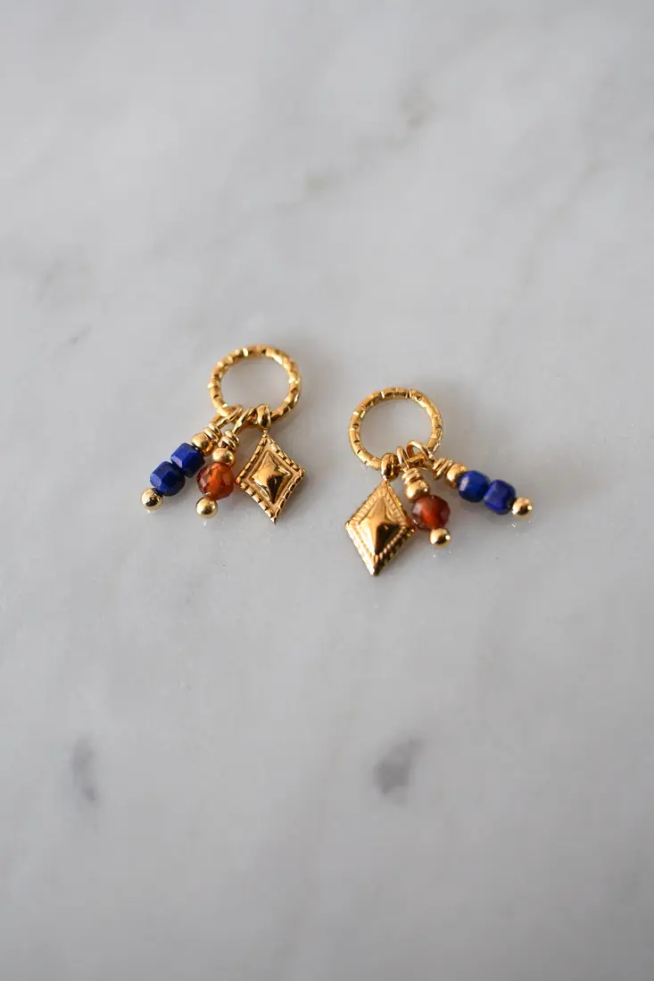 Verwisselbare oorbel hangertjes | Blue & Brown